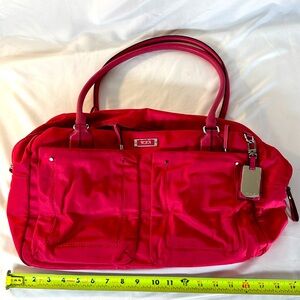 TUMI Luggage carry on bag in Red Pink-Raspberry!